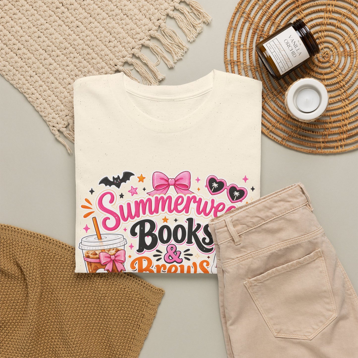 Books & Brews Tee — "Summerween" Cute Halloween Reading Shirt
