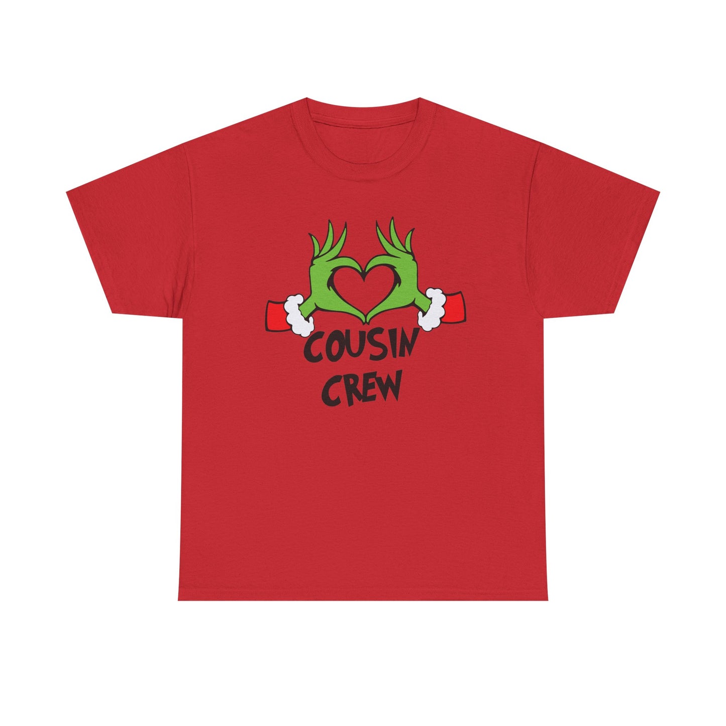 Cousin Crew T-Shirt — Fun Grinch Hands Heart Family Tee