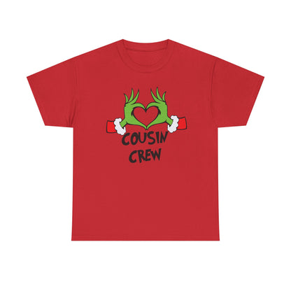 Cousin Crew T-Shirt — Fun Grinch Hands Heart Family Tee