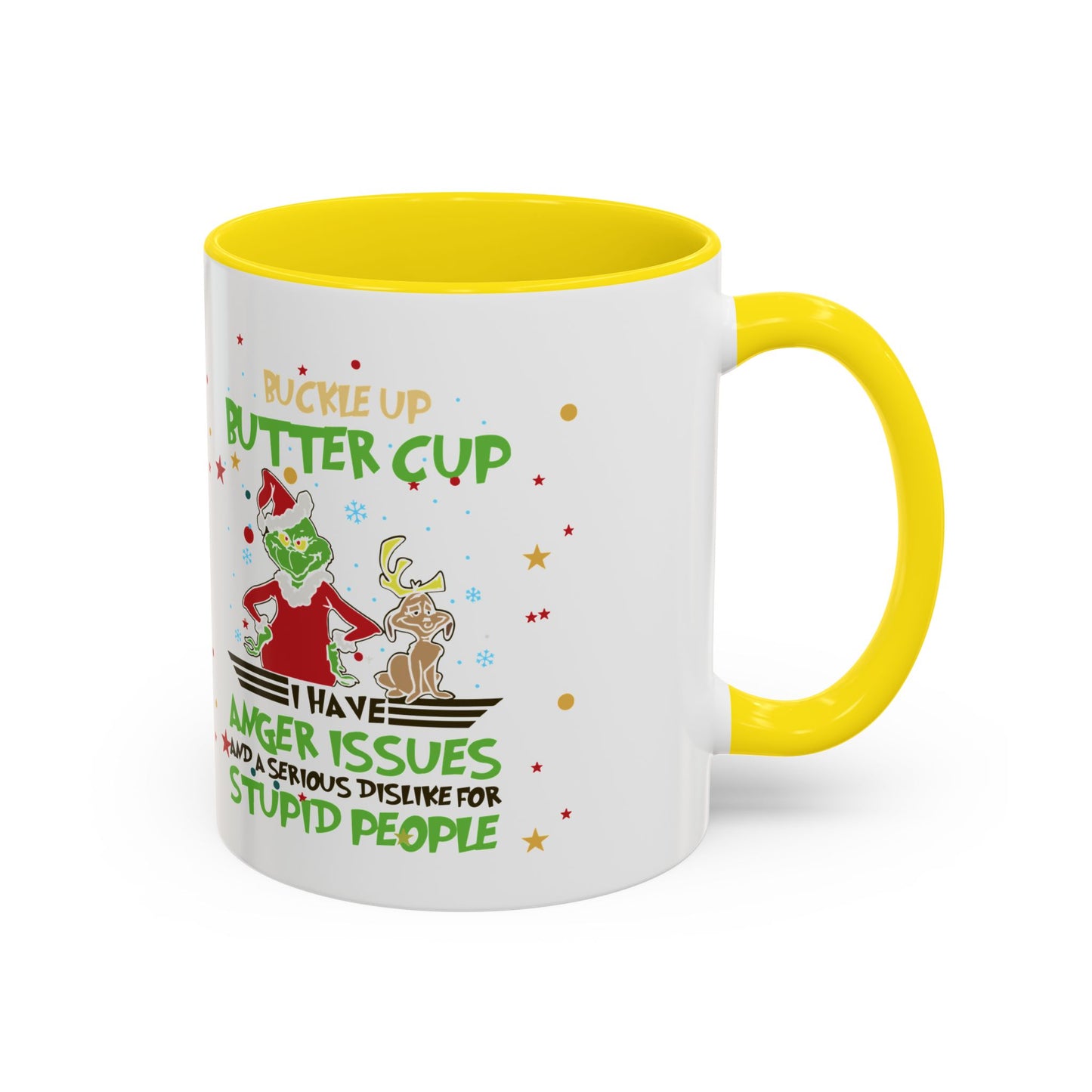 Funny Grinch Christmas Coffee Mug – "I Have Anger Issues" Holiday Accent Mug