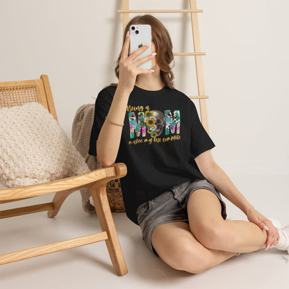 Mom Floral Graphic Tee – "Being a Mom Makes My Life an Adventure"