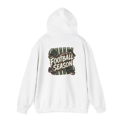 Football Season Hoodie — Vintage Helmets & Plaid Back Graphic