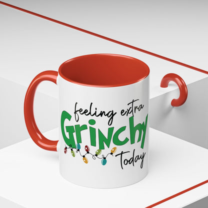 Feeling Extra Grinchy Today Coffee Mug — Holiday Funny Ceramic Mug (11/15oz)