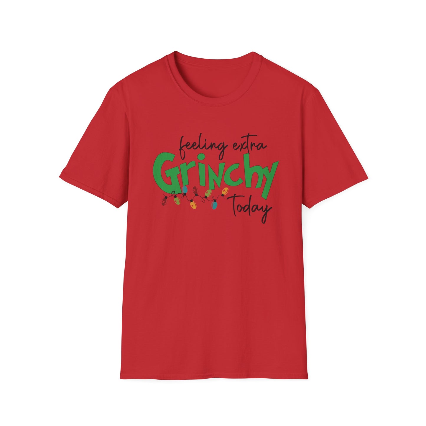 Feeling Extra Grinchy Today T-Shirt — Funny Holiday Christmas Tee with Lights