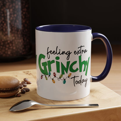 Feeling Extra Grinchy Today Coffee Mug — Holiday Funny Ceramic Mug (11/15oz)