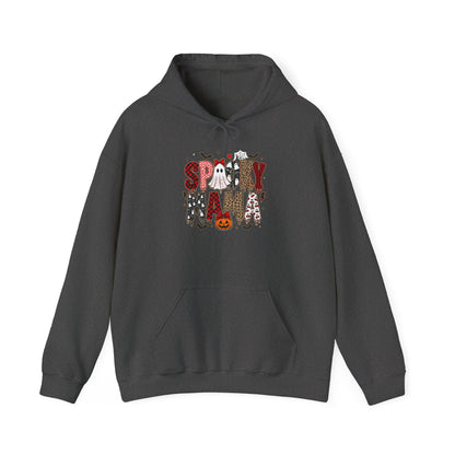 Spooky Mama Hoodie - Cute Halloween Mom Sweatshirt with Pumpkin & Ghosts