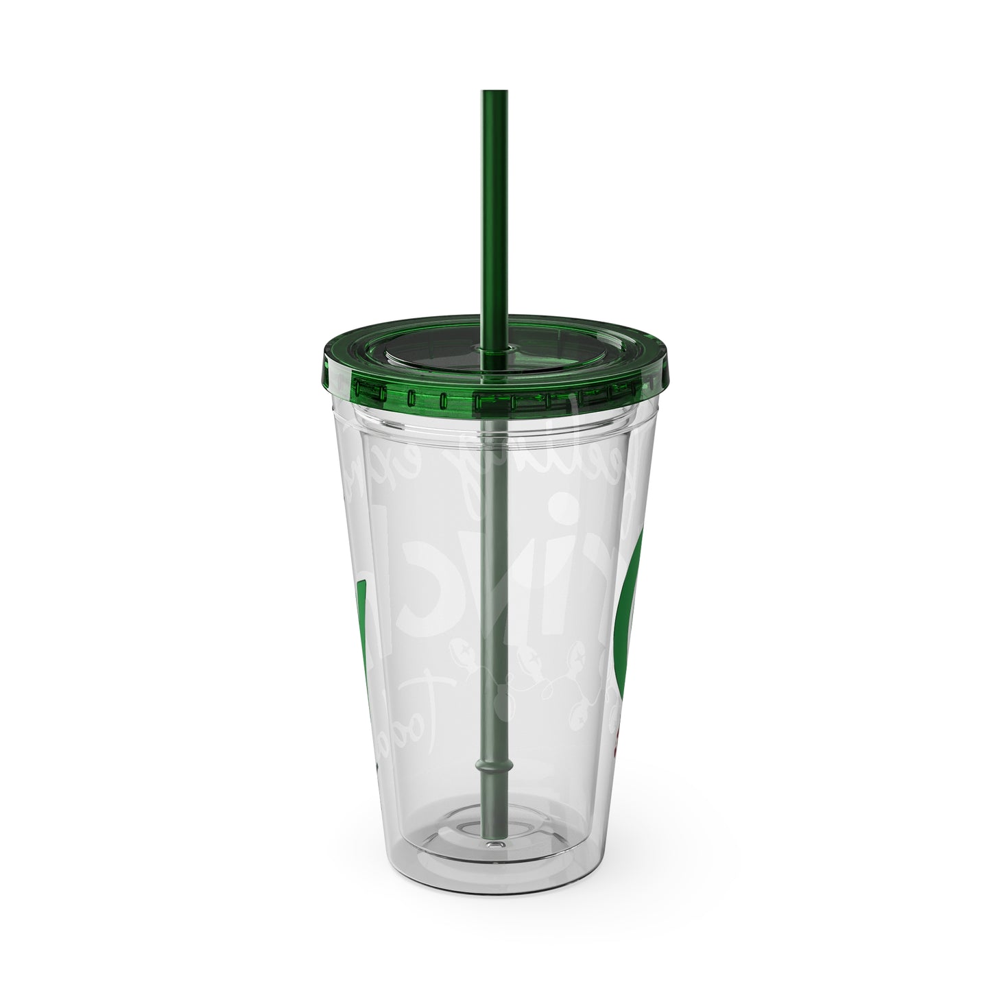 Grinch Quote Tumbler - 16oz Clear Straw Cup (Feeling Extra Grinchy)