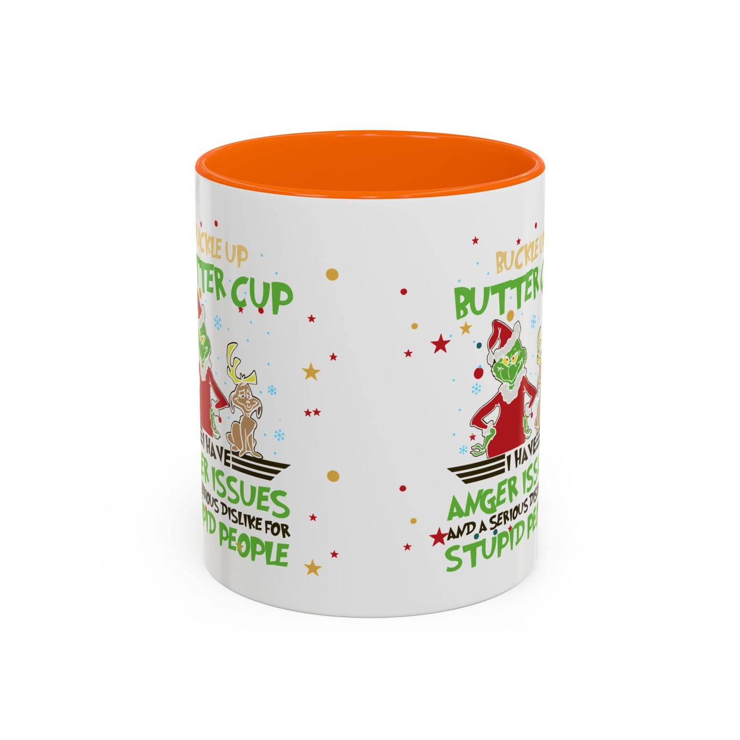 Funny Grinch Christmas Coffee Mug – "I Have Anger Issues" Holiday Accent Mug