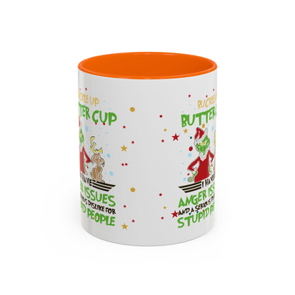 Funny Grinch Christmas Coffee Mug – "I Have Anger Issues" Holiday Accent Mug
