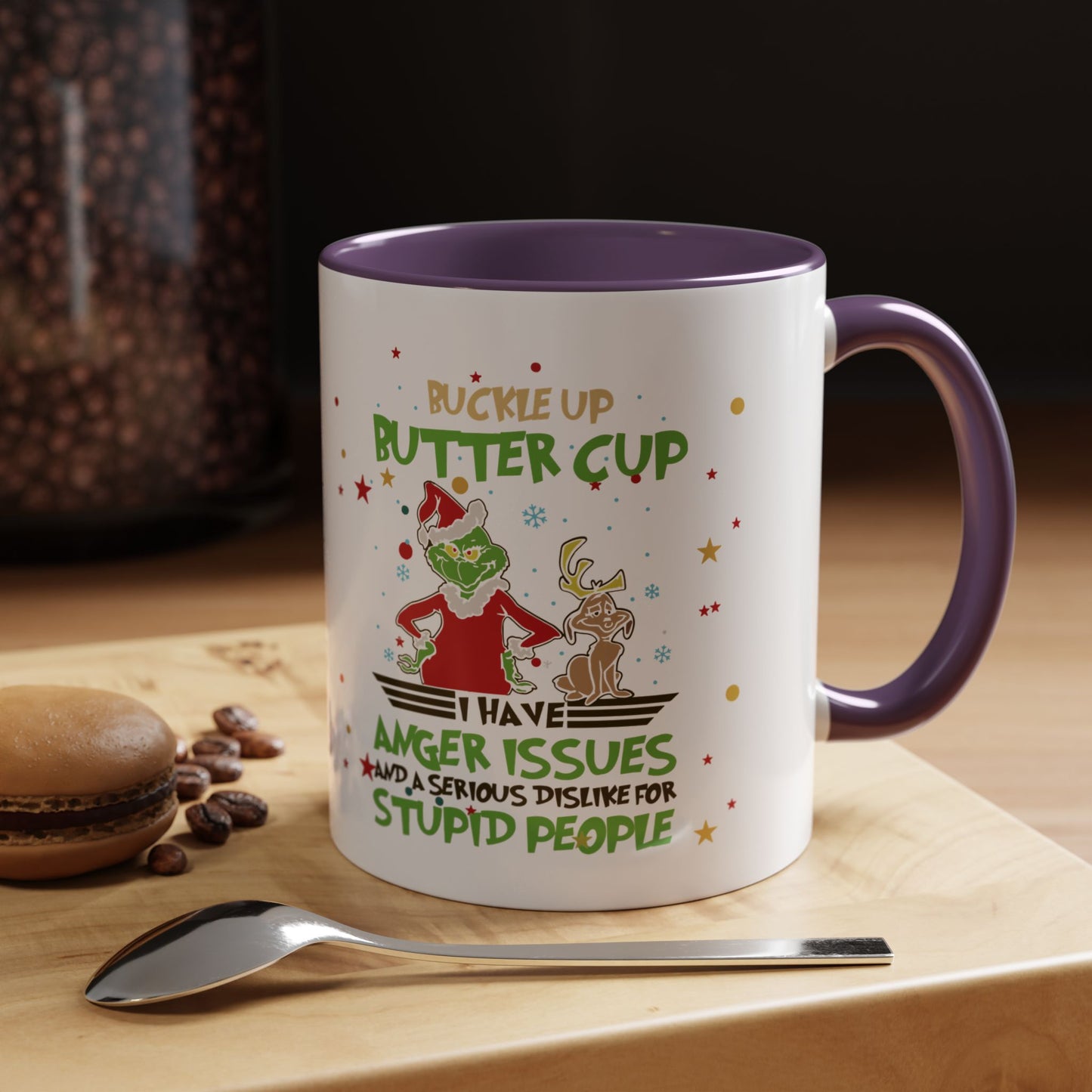 Funny Grinch Christmas Coffee Mug – "I Have Anger Issues" Holiday Accent Mug