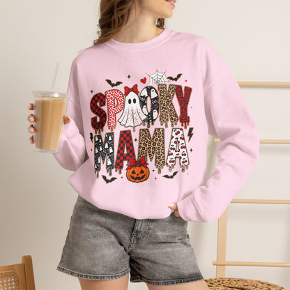 Spooky Mama Sweatshirt — Cute Halloween Ghosts & Pumpkin Graphic