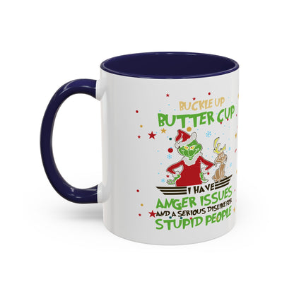 Funny Grinch Christmas Coffee Mug – "I Have Anger Issues" Holiday Accent Mug