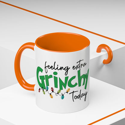 Feeling Extra Grinchy Today Coffee Mug — Holiday Funny Ceramic Mug (11/15oz)