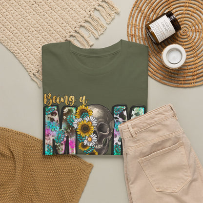 Mom Floral Graphic Tee – "Being a Mom Makes My Life an Adventure"
