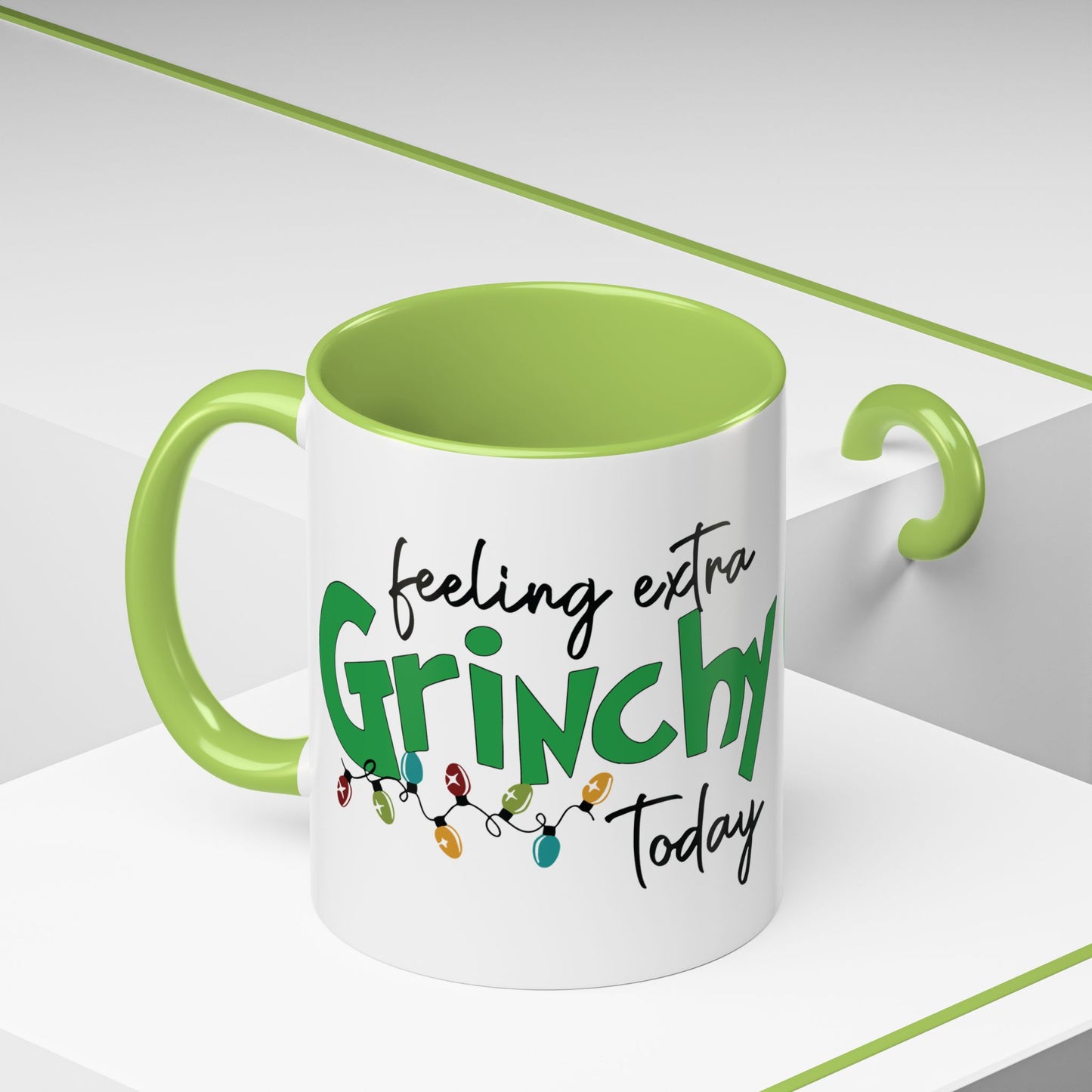 Feeling Extra Grinchy Today Coffee Mug — Holiday Funny Ceramic Mug (11/15oz)