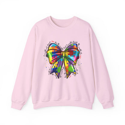 Rainbow Puzzle Bow Sweatshirt — Autism Awareness Crewneck