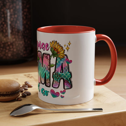 Coffee Mug — "Because Mama Said So" Colorful Sunflower Accent Mug (11/15oz)