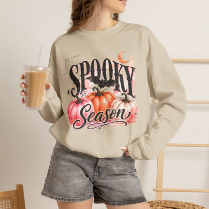 "Spooky Season" Pumpkin Halloween Graphic Crewneck Sweatshirt