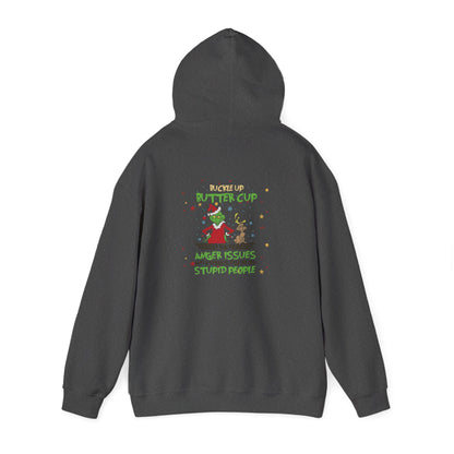 Grinch Christmas Hoodie — “Back the F Up Buttercup” Funny Holiday Sweatshirt