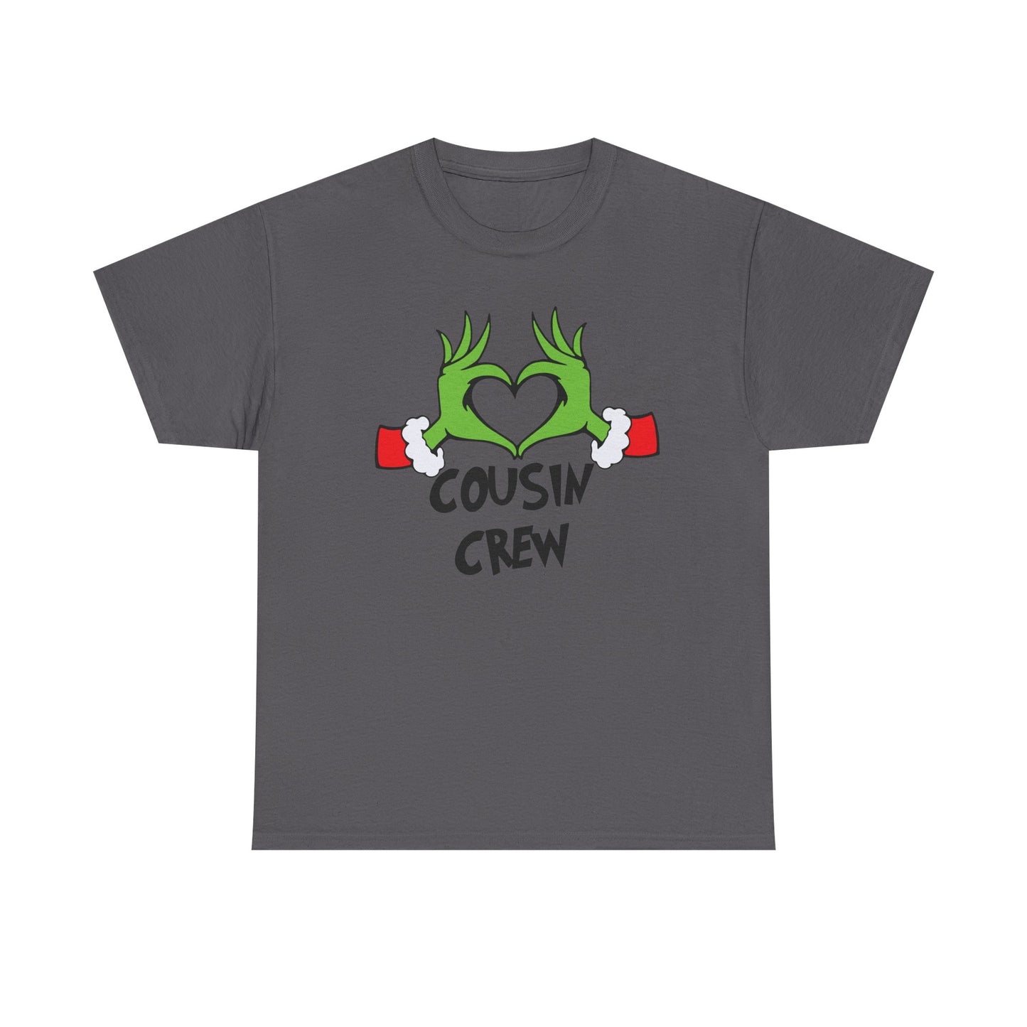 Cousin Crew T-Shirt — Fun Grinch Hands Heart Family Tee
