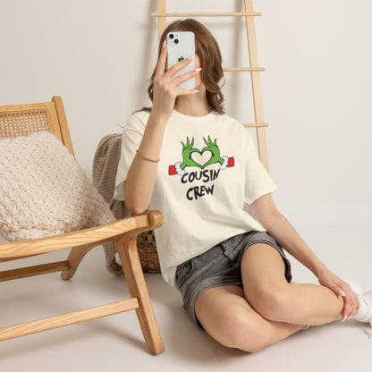 Cousin Crew T-Shirt — Fun Grinch Hands Heart Family Tee