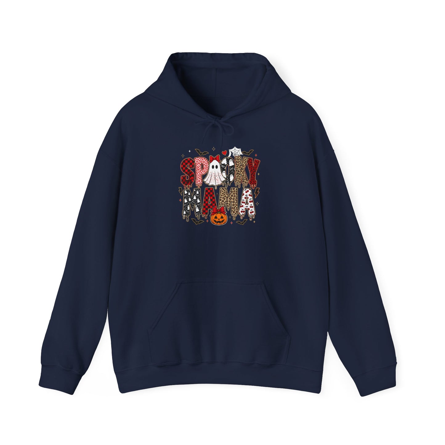 Spooky Mama Hoodie - Cute Halloween Mom Sweatshirt with Pumpkin & Ghosts