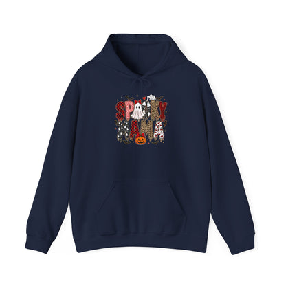 Spooky Mama Hoodie - Cute Halloween Mom Sweatshirt with Pumpkin & Ghosts