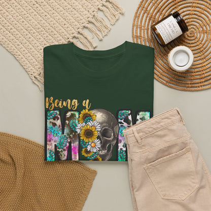 Mom Floral Graphic Tee – "Being a Mom Makes My Life an Adventure"