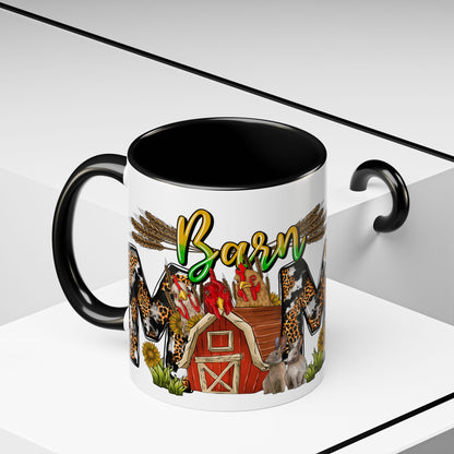 Barn MOM Coffee Mug — Leopard Print Farmhouse Accent Mug (11/15 oz)