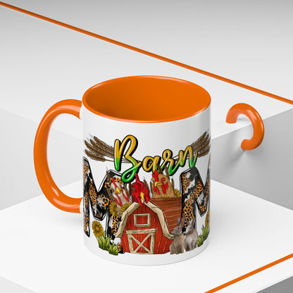 Barn MOM Coffee Mug — Leopard Print Farmhouse Accent Mug (11/15 oz)