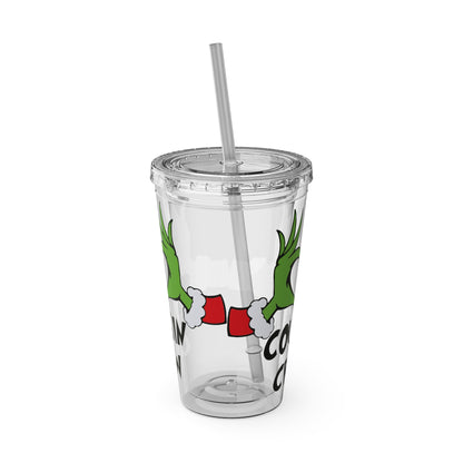 Tumbler — Cousin Crew Holiday Grinch Hands 16oz Straw Cup