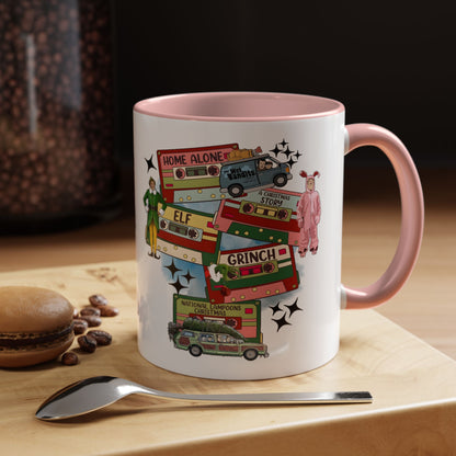 Christmas Movie Collage Coffee Mug – Home Alone, Elf & Grinch Accent Mug