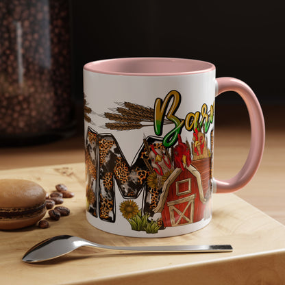 Barn MOM Coffee Mug — Leopard Print Farmhouse Accent Mug (11/15 oz)