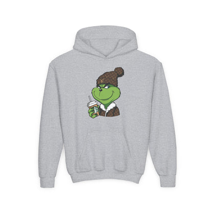 Youth Hoodie — Cozy Frog in Winter Beanie | Cute Kids' Holiday Sweatshirt