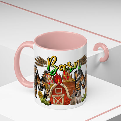 Barn MOM Coffee Mug — Leopard Print Farmhouse Accent Mug (11/15 oz)