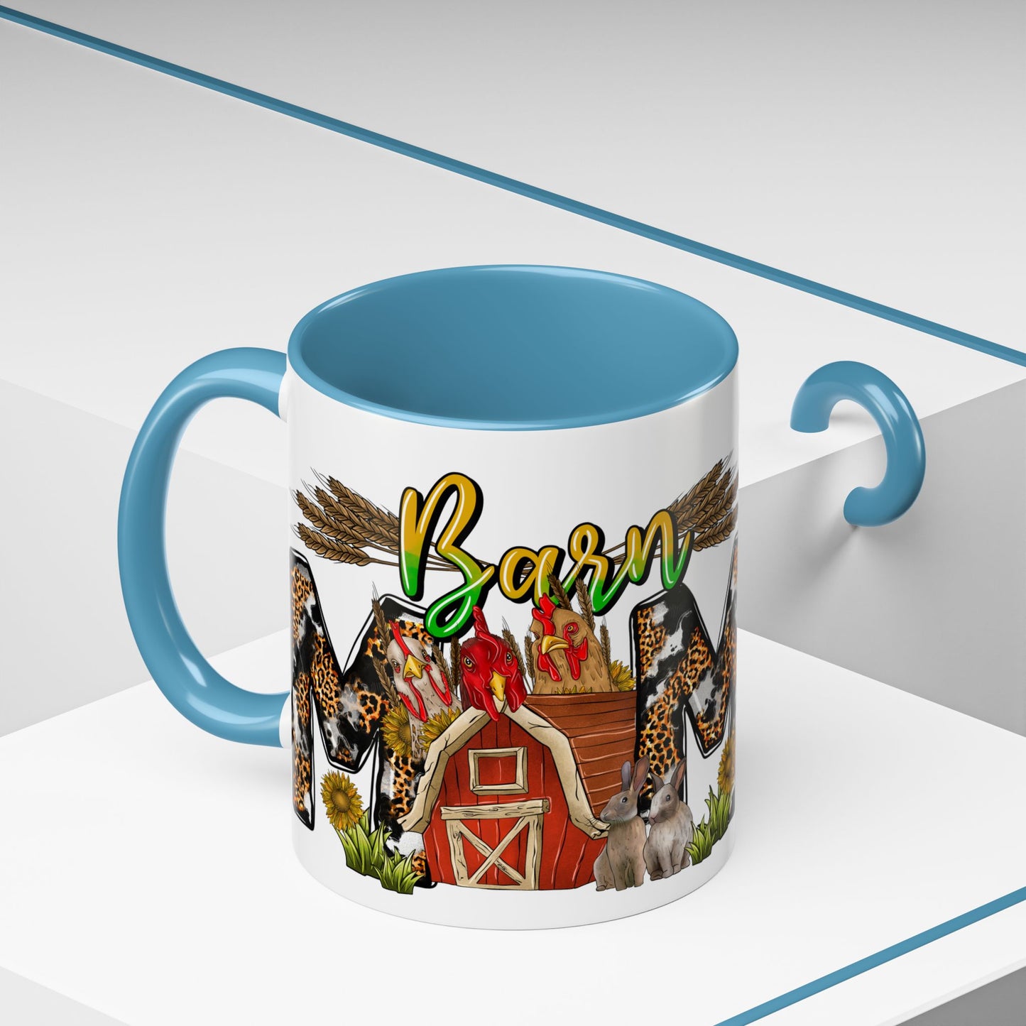 Barn MOM Coffee Mug — Leopard Print Farmhouse Accent Mug (11/15 oz)
