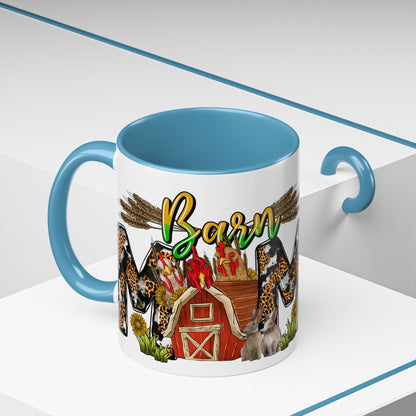 Barn MOM Coffee Mug — Leopard Print Farmhouse Accent Mug (11/15 oz)
