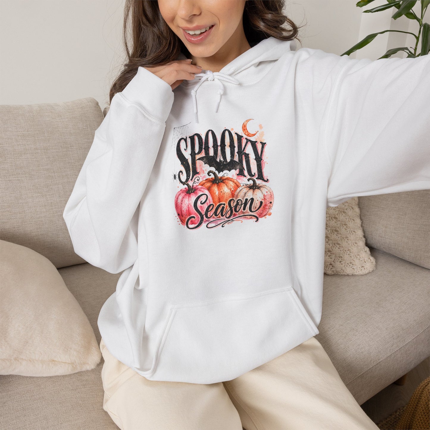 Spooky Season Hoodie – Halloween Pumpkin Graphic Hooded Sweatshirt