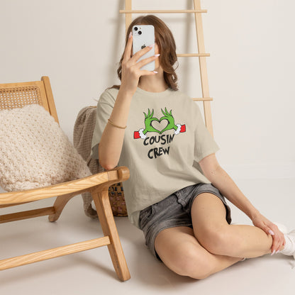 Cousin Crew T-Shirt — Fun Grinch Hands Heart Family Tee