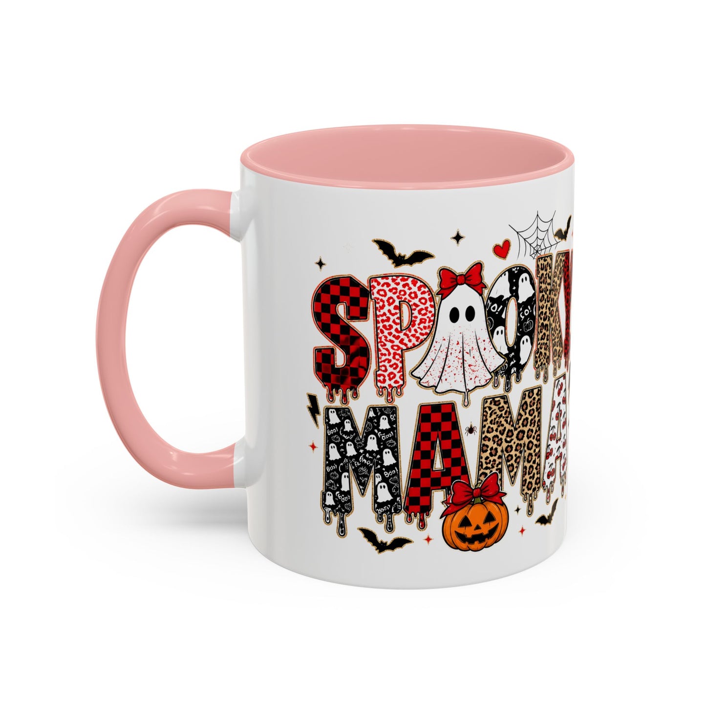 Spooky Mama Accent Coffee Mug — Halloween Ghost Pumpkin 11/15oz