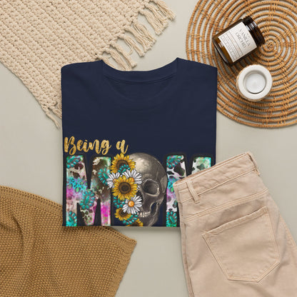 Mom Floral Graphic Tee – "Being a Mom Makes My Life an Adventure"