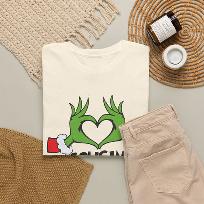 Cousin Crew T-Shirt — Fun Grinch Hands Heart Family Tee