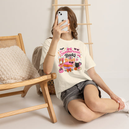Books & Brews Tee — "Summerween" Cute Halloween Reading Shirt