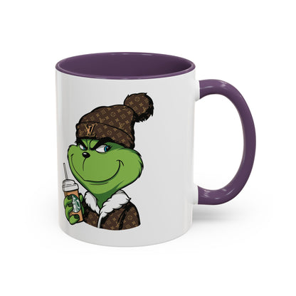 Grinch Luxury Winter Coffee Mug – Designer Beanie & Holiday Drink Cartoon (11/15oz)