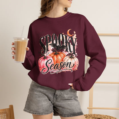 "Spooky Season" Pumpkin Halloween Graphic Crewneck Sweatshirt