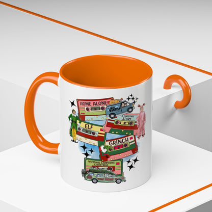 Christmas Movie Collage Coffee Mug – Home Alone, Elf & Grinch Accent Mug