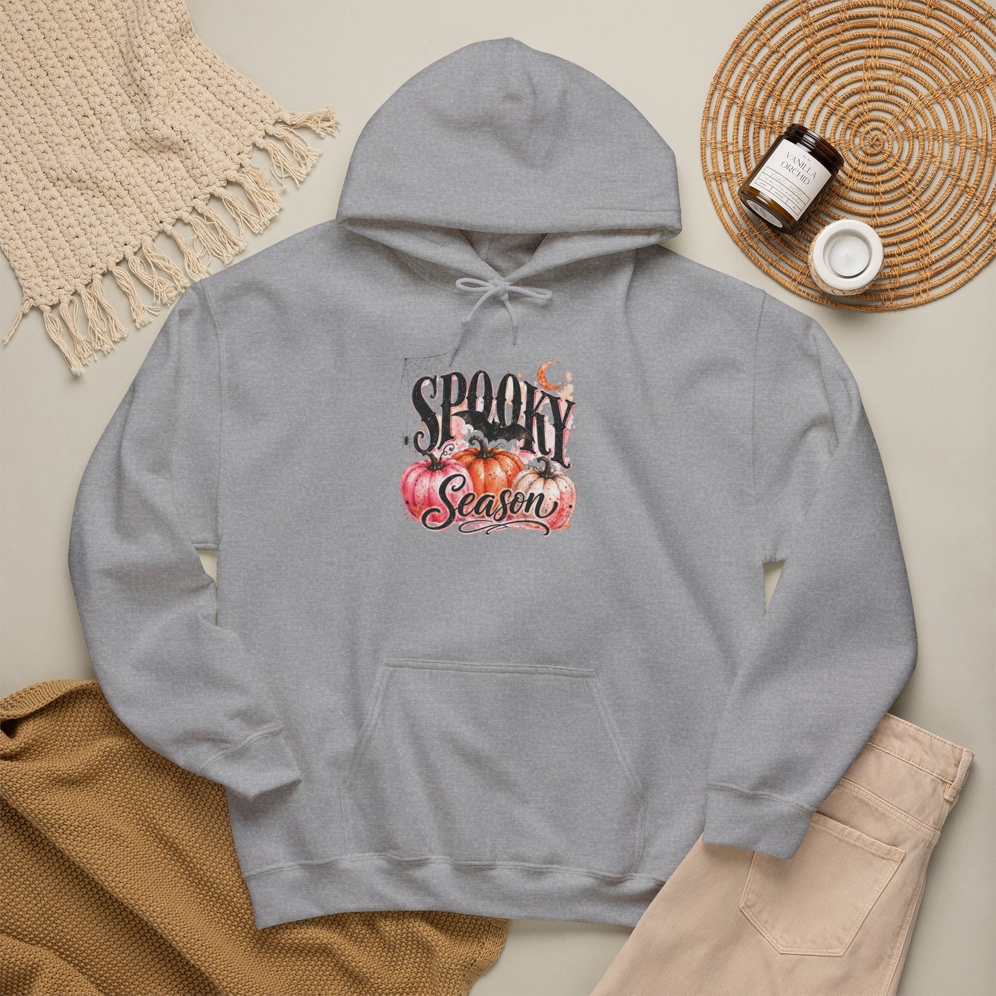 Spooky Season Hoodie – Halloween Pumpkin Graphic Hooded Sweatshirt
