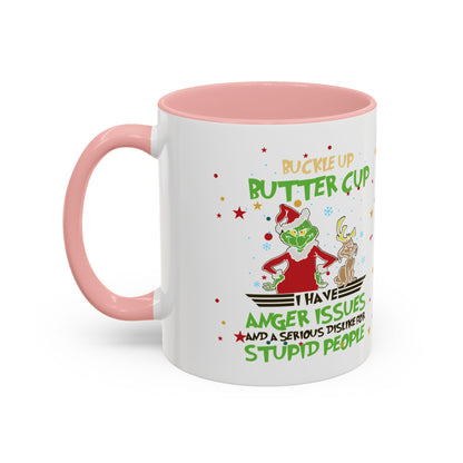 Funny Grinch Christmas Coffee Mug – "I Have Anger Issues" Holiday Accent Mug