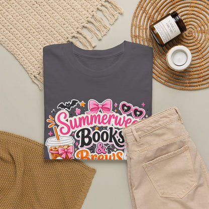 Books & Brews Tee — "Summerween" Cute Halloween Reading Shirt