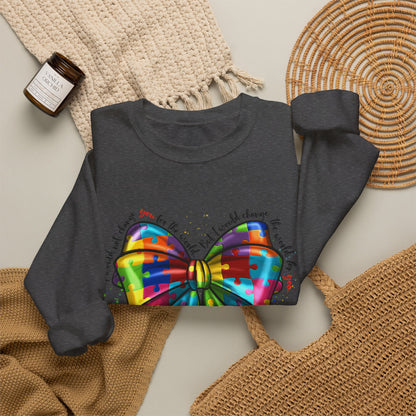 Rainbow Puzzle Bow Sweatshirt — Autism Awareness Crewneck